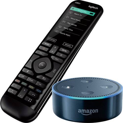 Best Buy Amazon Echo Dot (Black) & Logitech Harmony Elite Universal