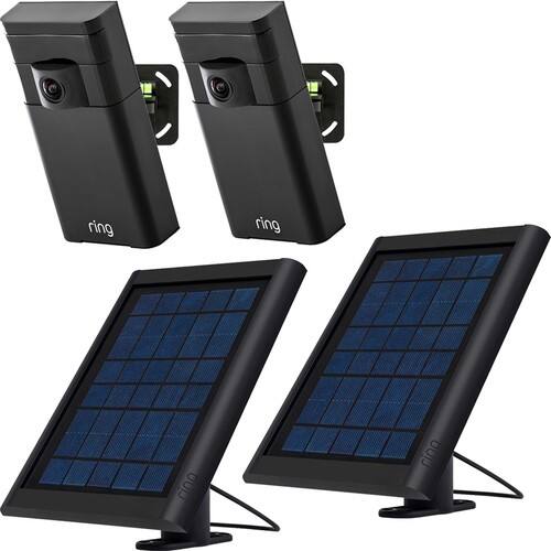 Ring Two Outdoor StickUp Cams and Two Solar Panels Package Best Buy