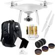 DJI - Phantom 4 Pro Quadcopter with Backpack, Two Styles of Lens Filters, Tablet Monitor Hood , RangeBooster, and Propellers - Larger Front