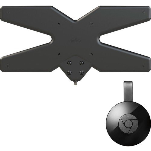Google Chromecast & Mohu AIR 60 Outdoor Amplified Multi-Directional HDTV Antenna Package