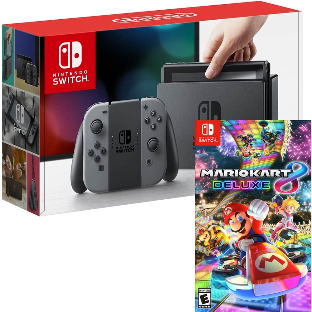 nintendo switch grey mario kart 8 bundle