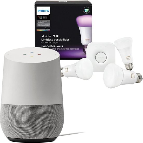 Google Home and Philips Hue Color Starter Kit Package