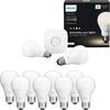 A19 Starter Kit Includes Bridge and 10 White LED Smart Bulbs-Front_Standard