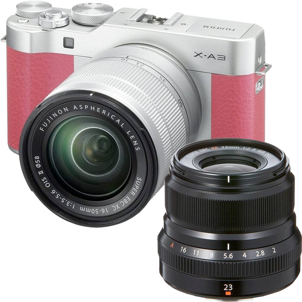 Best Buy: Fujifilm Pink X-A3 Mirrorless Camera with 16-50mm Lens and ...