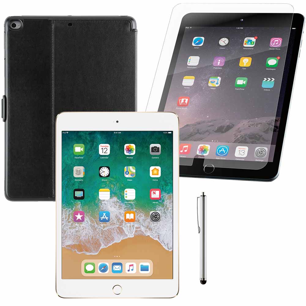 Apple iPad mini 4 WiFi 128GB (Gold), Speck StyleFolio Case, ZAGG