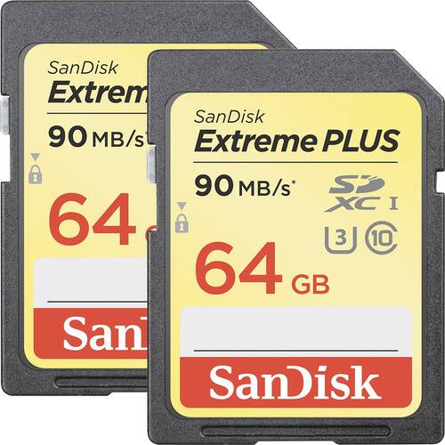 Two SanDisk 64GB Extreme Plus Memory Cards-Front_Standard