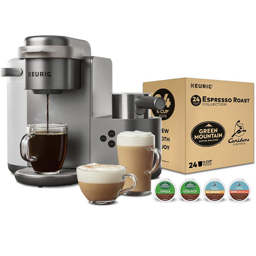 Keurig K-Cafe Single Serve K-Cup Coffee, Latte and Cappuccino Maker with  96-Count Variety Pack Single Serve K-Cup Set Bundle (2 Items)