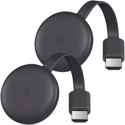 Google - Two Chromecast (Latest Model) Streaming Media Players - Larger Front