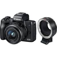 Canon - EOS M50 Mirrorless Camera with 15-45mm Zoom Lens and Canon Lens Mount Adapter Package - Front_Standard