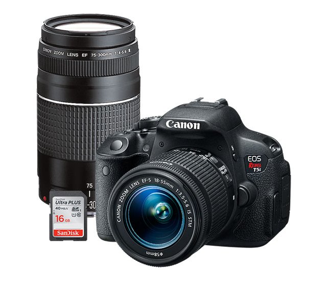 Canon EOS Rebel T5i 18.0MP DSLR Camera with 18-55mm Lens, Extra 75-300mm Lens