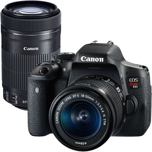 Canon EOS Rebel T6i 24.2MP DSLR Camera with 18-55mm Lens and Extra 55 ...