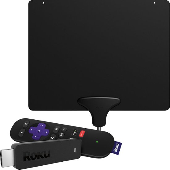 Roku Streaming Stick and Mohu Leaf 30 Indoor HDTV Antenna - Front Large