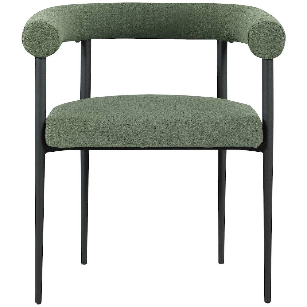 Alt View 2. Meridian Furniture - Louie Green Boucle Fabric Dining Chair, Set of 2 - Green.