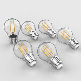 Jonathan Y - Classic Non-Dimmable G45-4W LED Edison Bulbs with E26 Base, 80+ CRI, Warm White 2700K, 420 Lumens, (Pack of 6) - Clear
