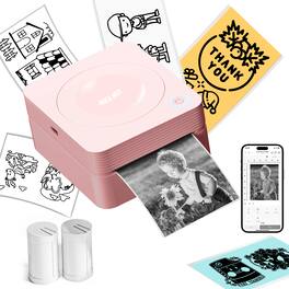 Nelko - PM230 Portable Bluetooth Thermal Sticker Printer with 2 rolls- 54mm*3.5m - Pink
