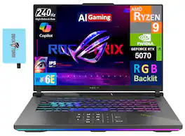 ASUS - ROG Strix G16 Laptop 16.0 WQXGA (AMD Ryzen 9 9955HX, 32GB DDR5, 1TB SSD, Win 11 Home) w/USB Hub - Eclipse Gray