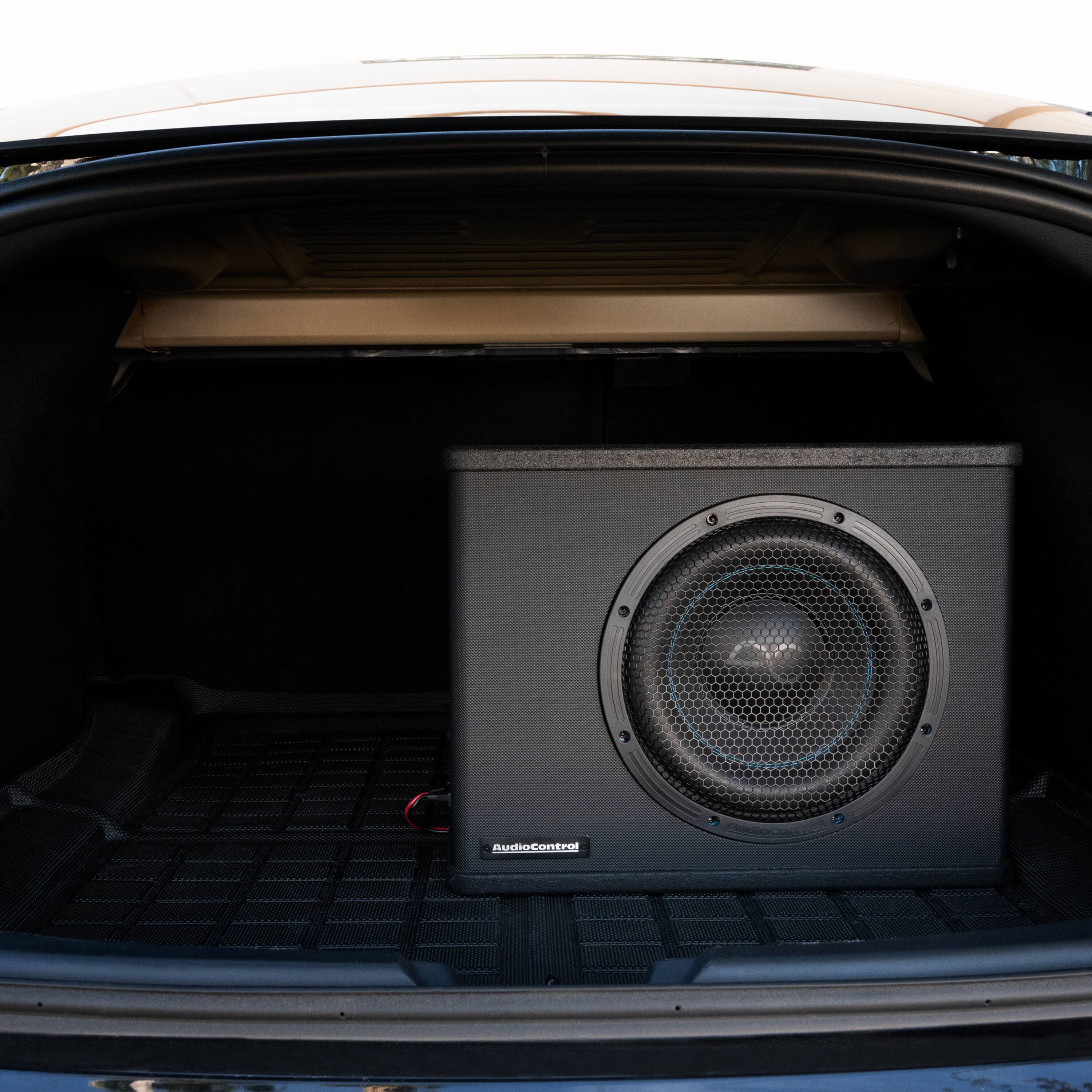 Alt View 21. AudioControl - Spike Series 10” Single-Voice-Coil 2-Ohm Loaded Vented Subwoofer Enclosure - Black.