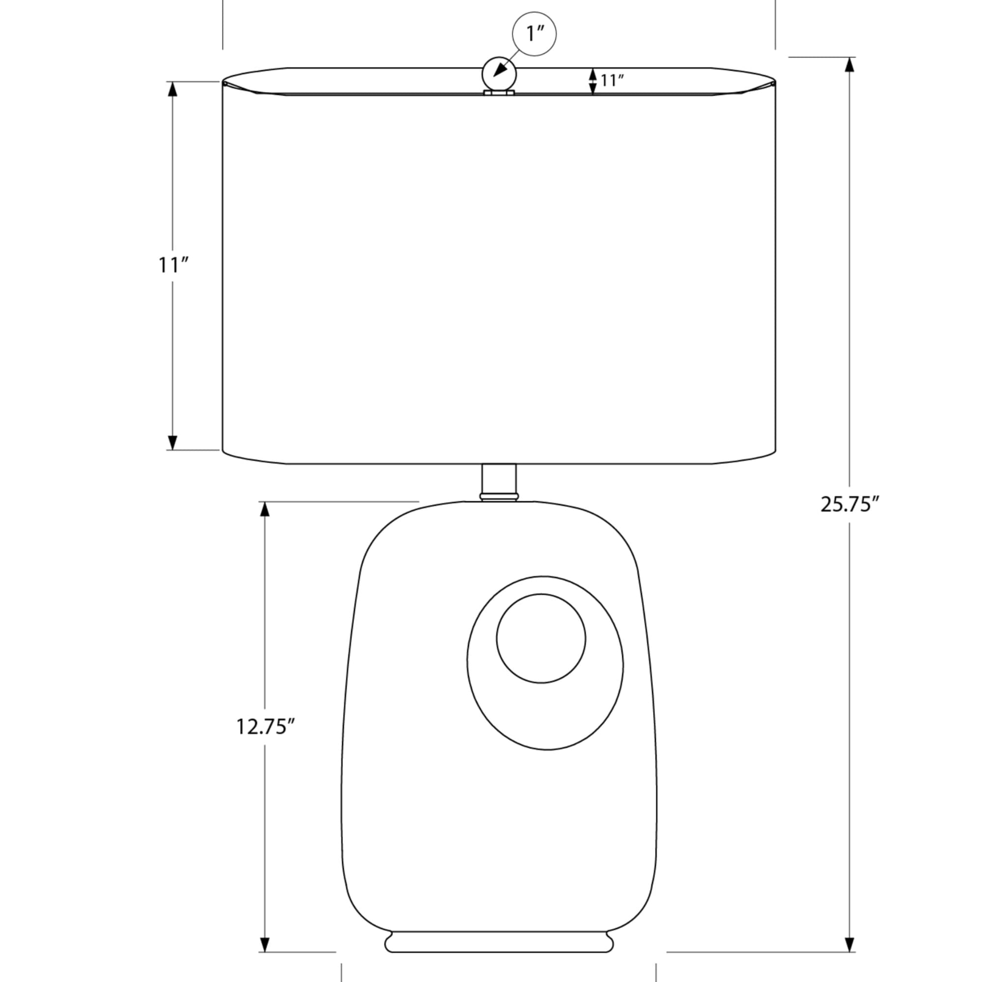 A 1" 11" A 11" 25.75" 12.75"