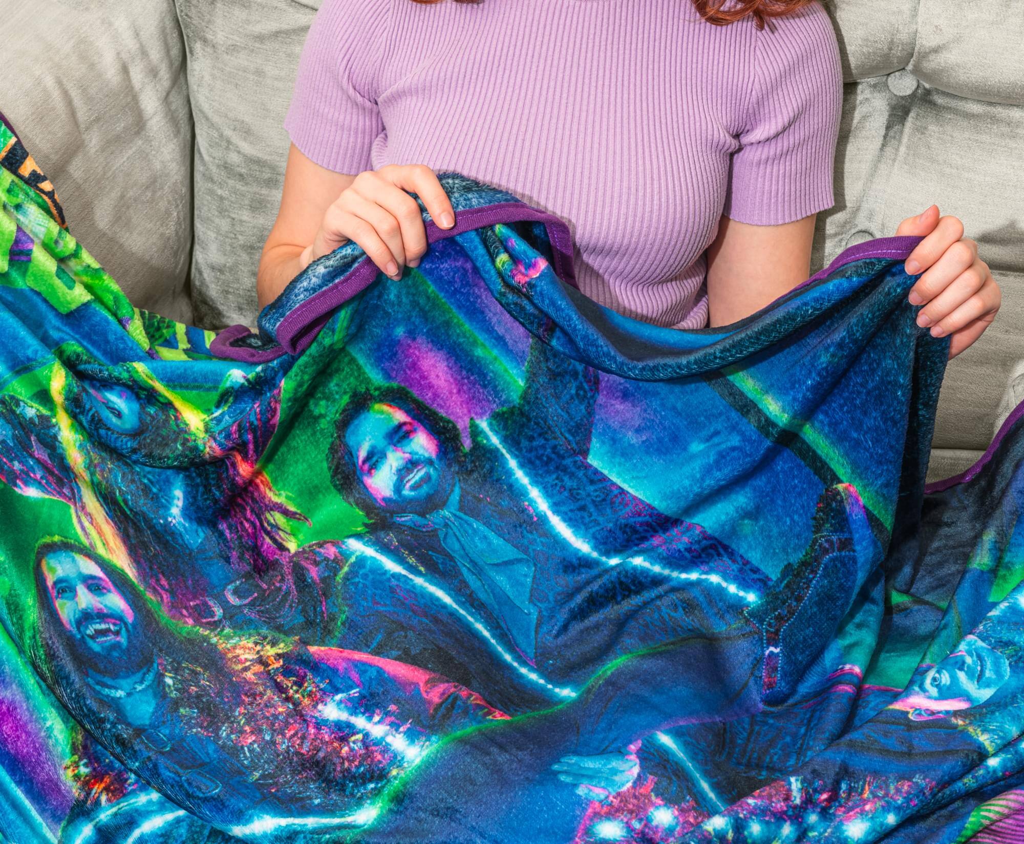 Alt View 4. Silver Buffalo - What We Do In The Shadows Disco Fleece Throw Blanket | 45 x 60 Inches - Blue.