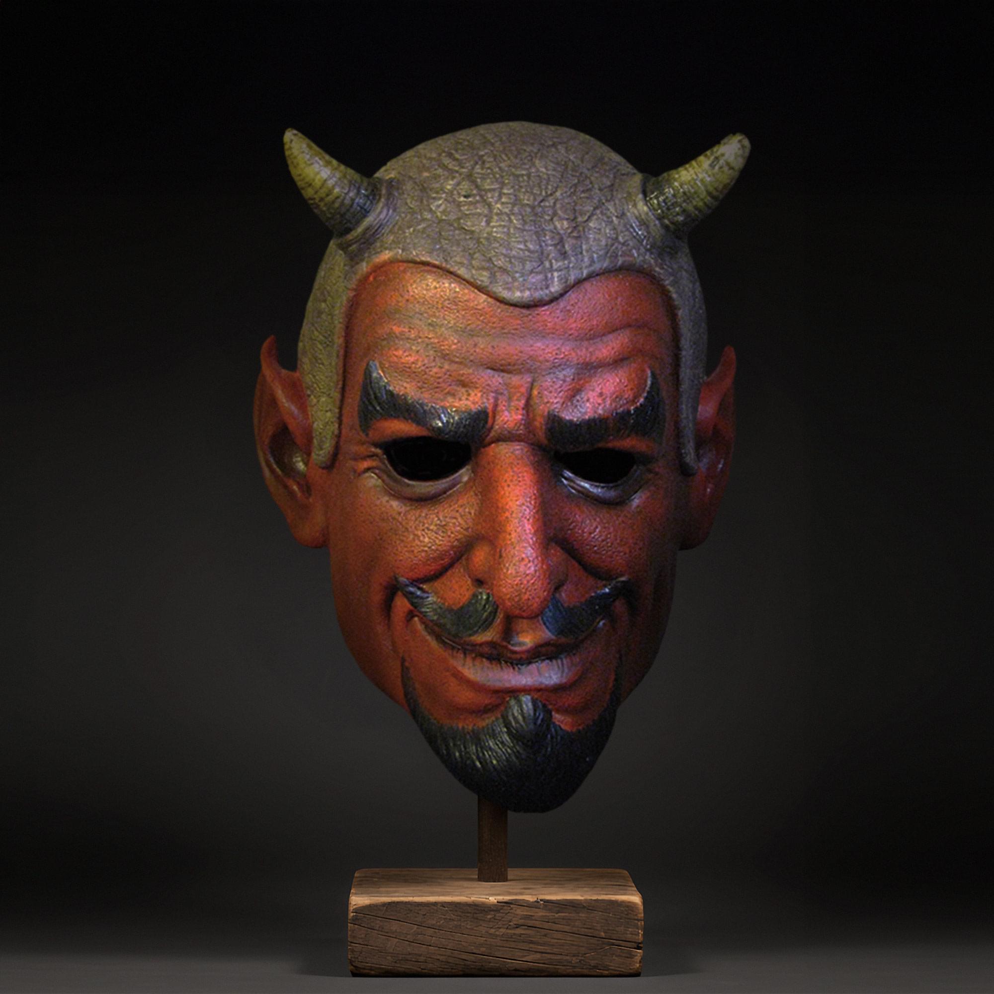 Alt View 1. Trick or Treat Studios - Ol' Scratch Devil Full Head Costume Mask Adult One Size - Red.