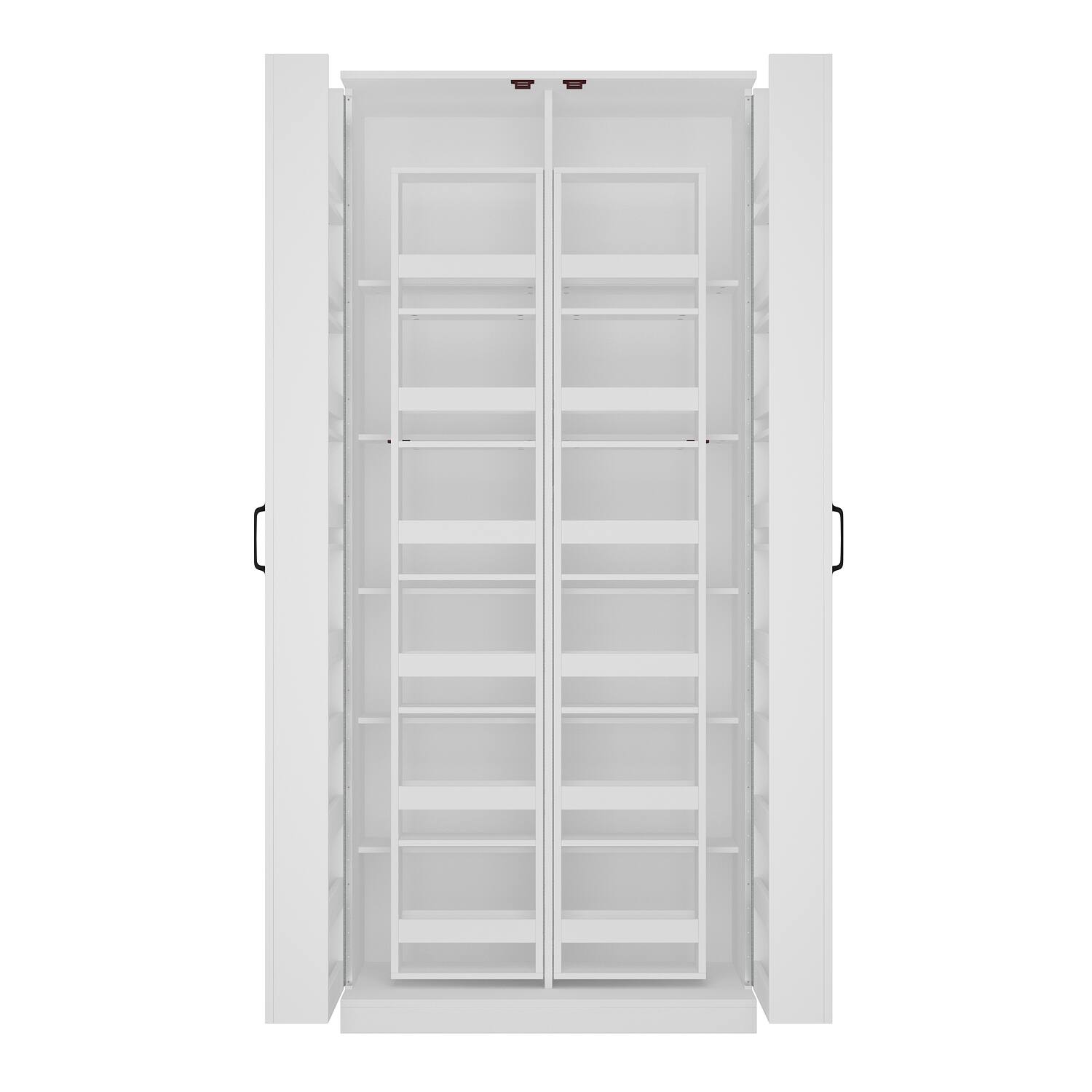 Angle. Famapy - Famapy Push - Open Kitchen Pantry: Hidden - Storage Genius + Minimalist Style - White.