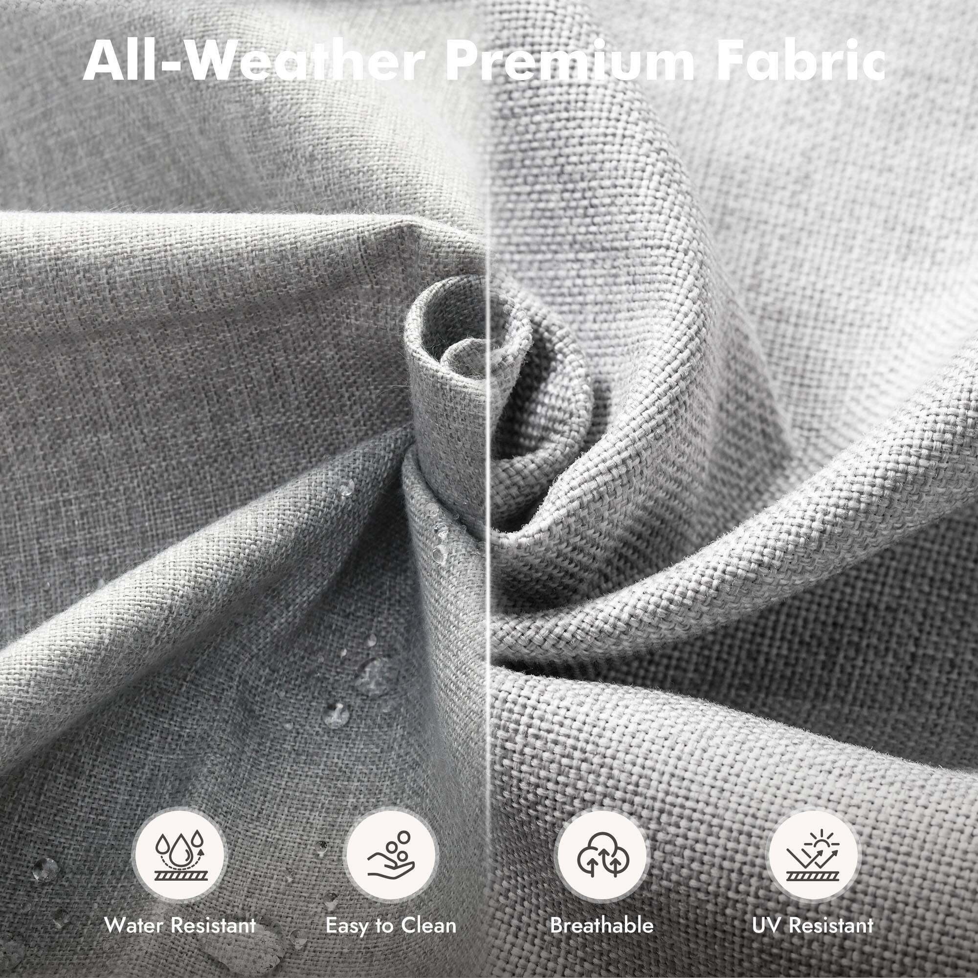 All-Weather Premium Fabric

- Water Resistant
- Easy to Clean
- Breathable
- UV Resistant