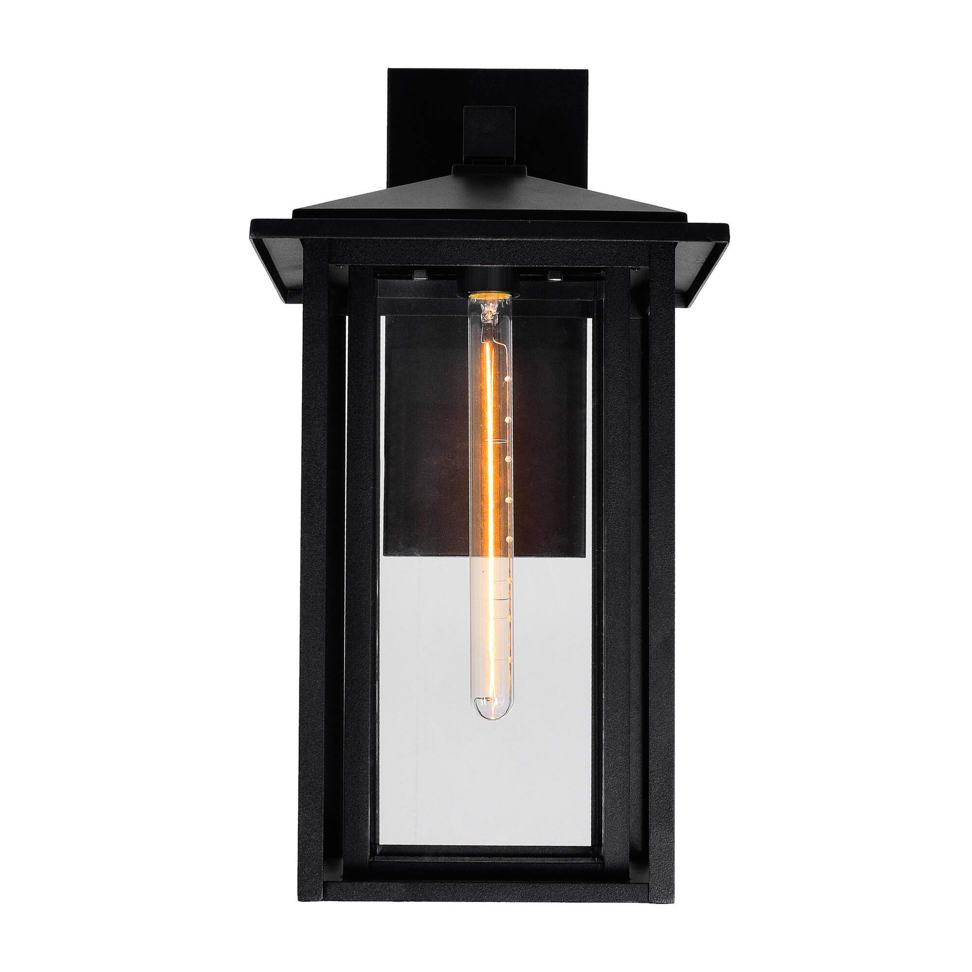 Left. CWI Lighting - Crawford 1 Light Black Outdoor Wall Light - Black.