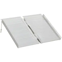 Homcom - Wheelchair Ramp 2FT, FSA HSA Eligible Foldable Aluminum Threshold Ramp with Non-Slip Surface and Handle - Silver