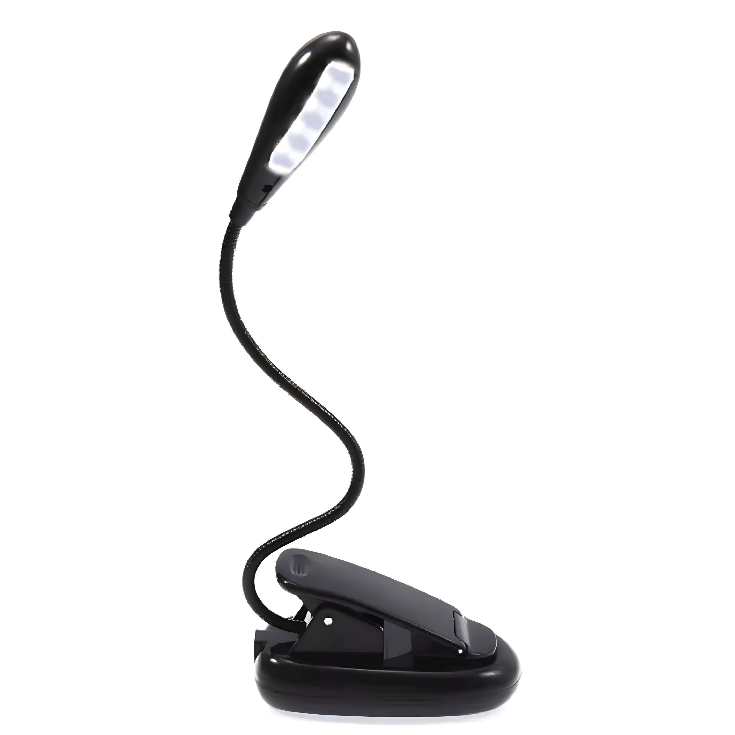 Angle. Kitcheniva - Battery Clip-On LED Reading Light Flexible Lamp - Black.
