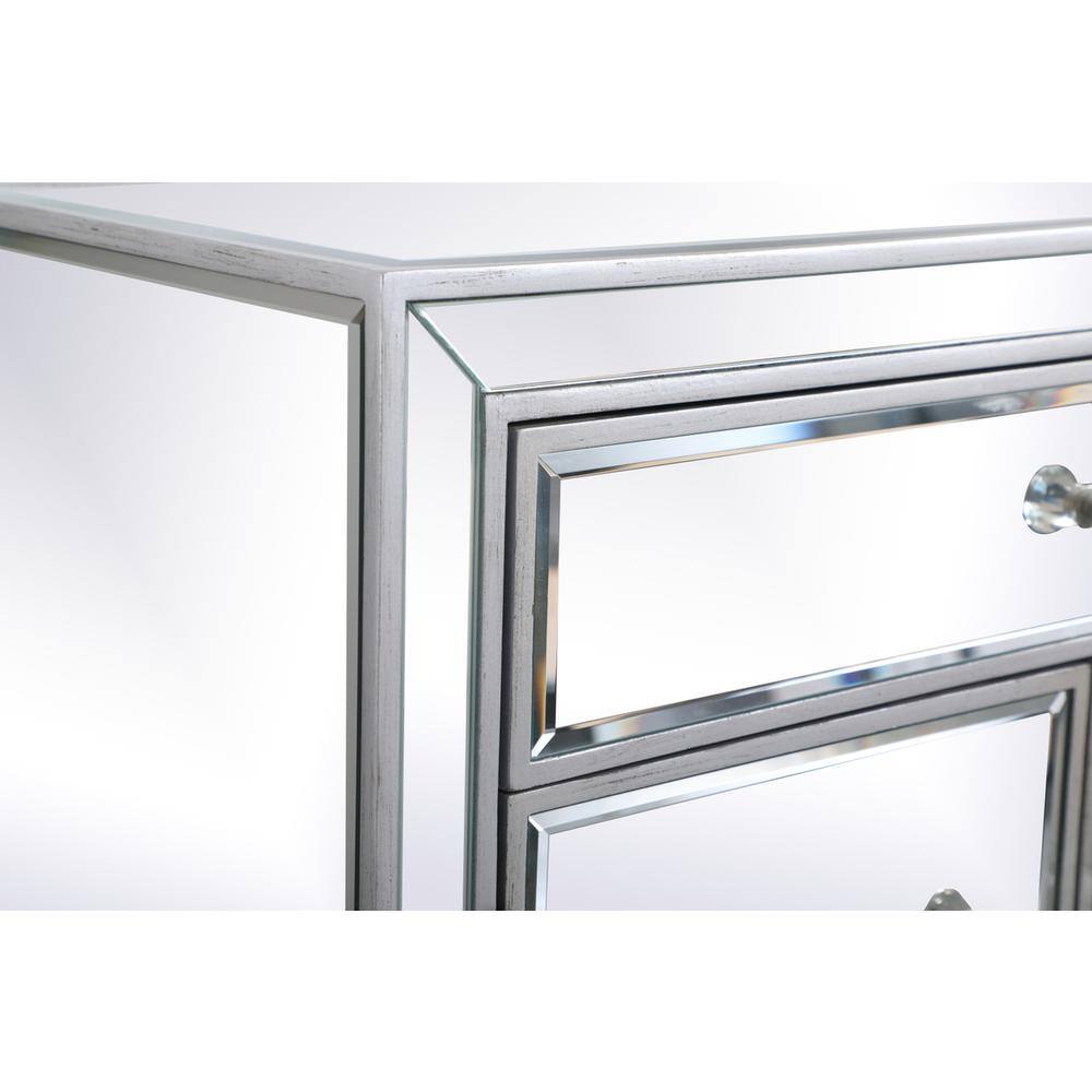 Alt View 7. Elegant Decor - 29 in. mirrored cabinet in antique silver - Antique Silver.