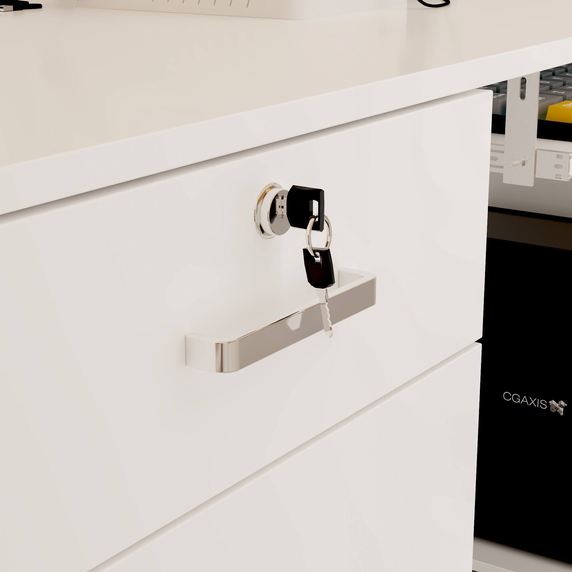 Alt View 1. FUFU&GAGA - FUFU&GAGA Reception Desk – Modern Office Welcome & Service Station - White.