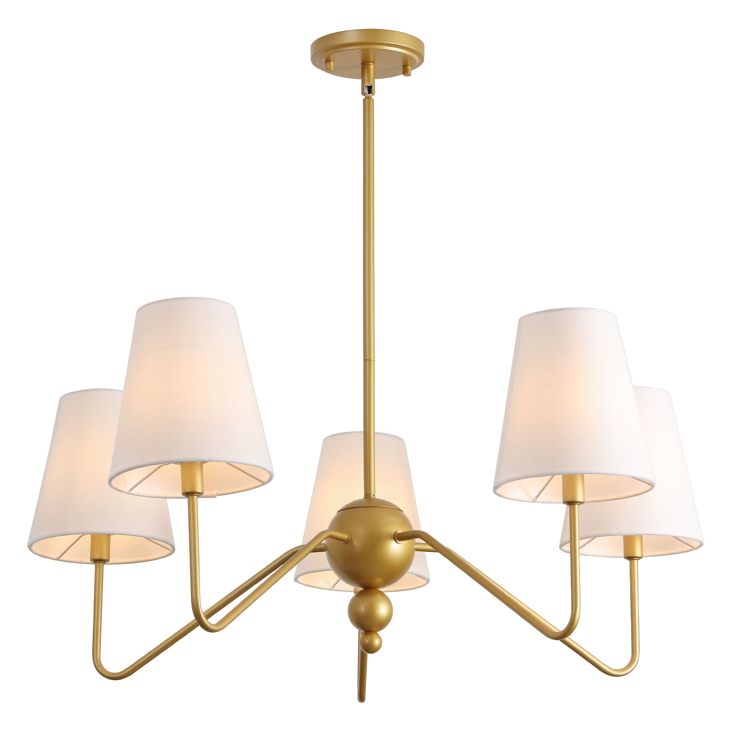 "Jonathan Y - Skylar 32"" 5-Light Classic Minimalist Metal Inverted Gourd LED Chandelier - Gold Painting" price history on PriceWatchPro