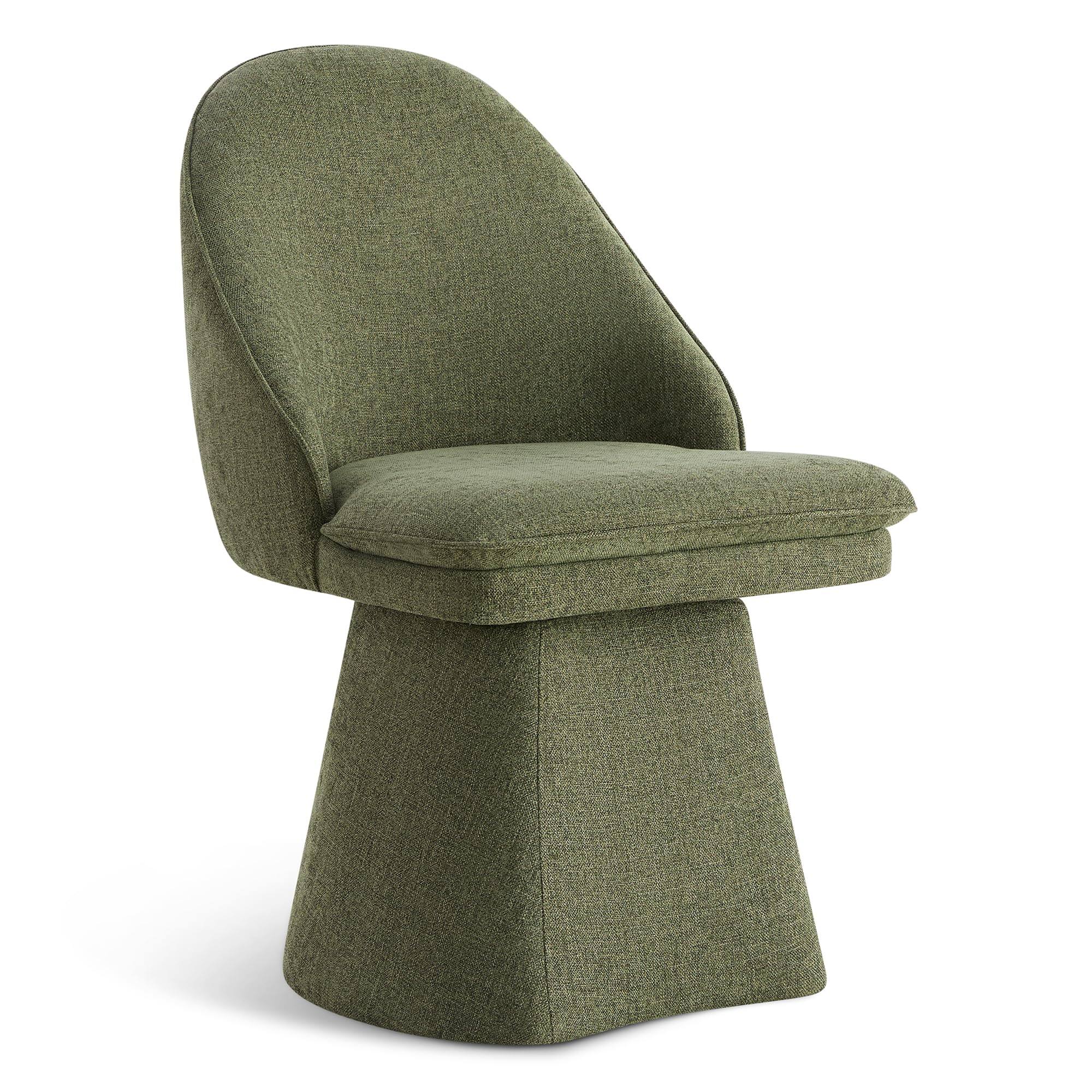 Front. JETRANSPORT - Swivel Dining Chairs Modern Desk Chair Upholstered Linen Fabric Side For Kitchen Room Bedroom Khaki 1 Box 【... - Moss Green Set of 1.