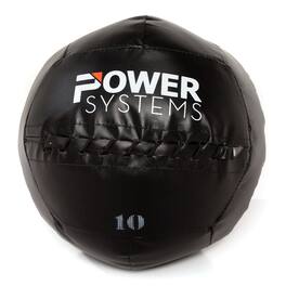 Power Systems - 14" Wall Ball (10 lb), Durable Weighted Exercise Ball with Vinyl Shell - Black
