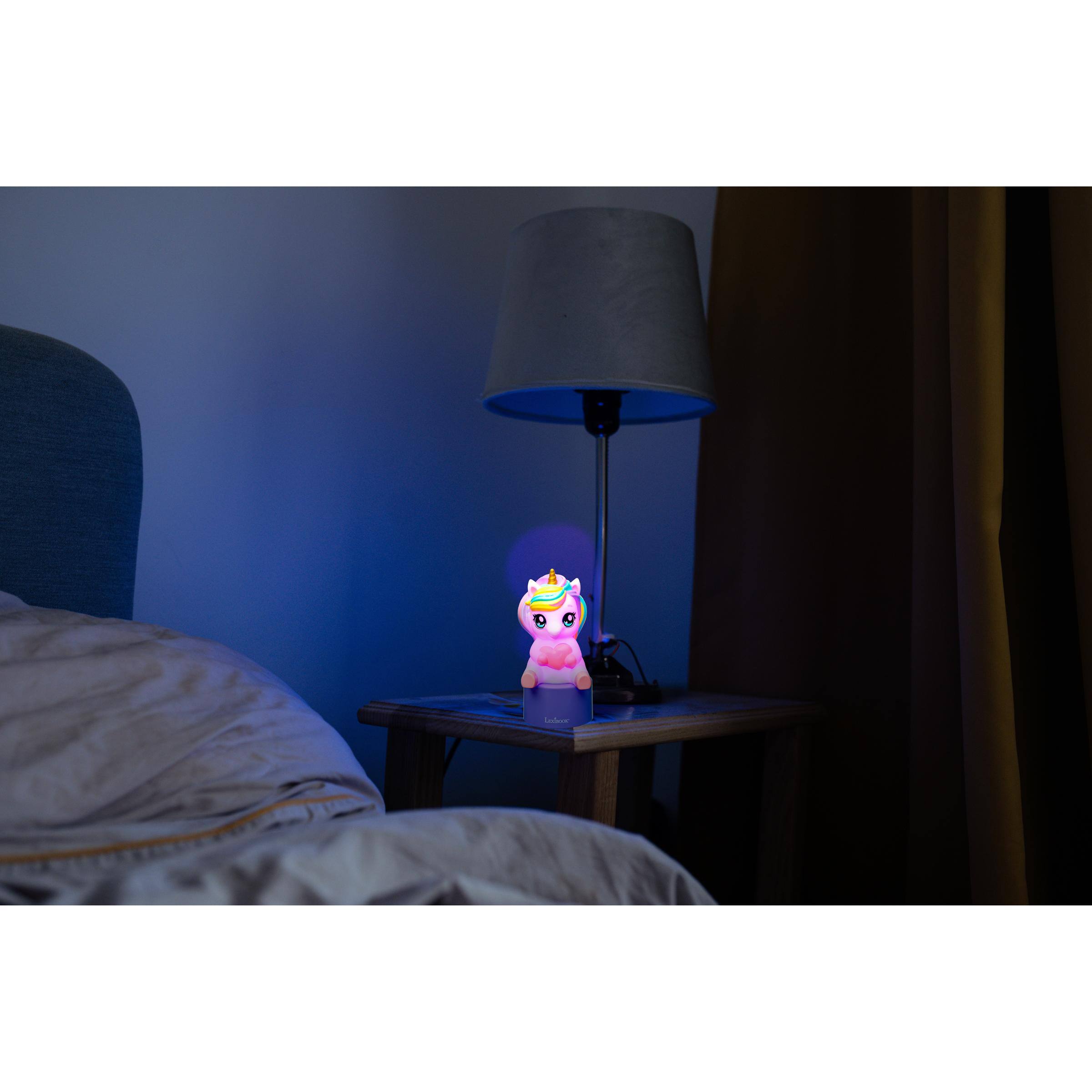 Alt View 4. Lexibook - Unicorn, nightlight Bluetooth speaker with colour changing LED light, auto shut off timer, portable rechargeable battery.
