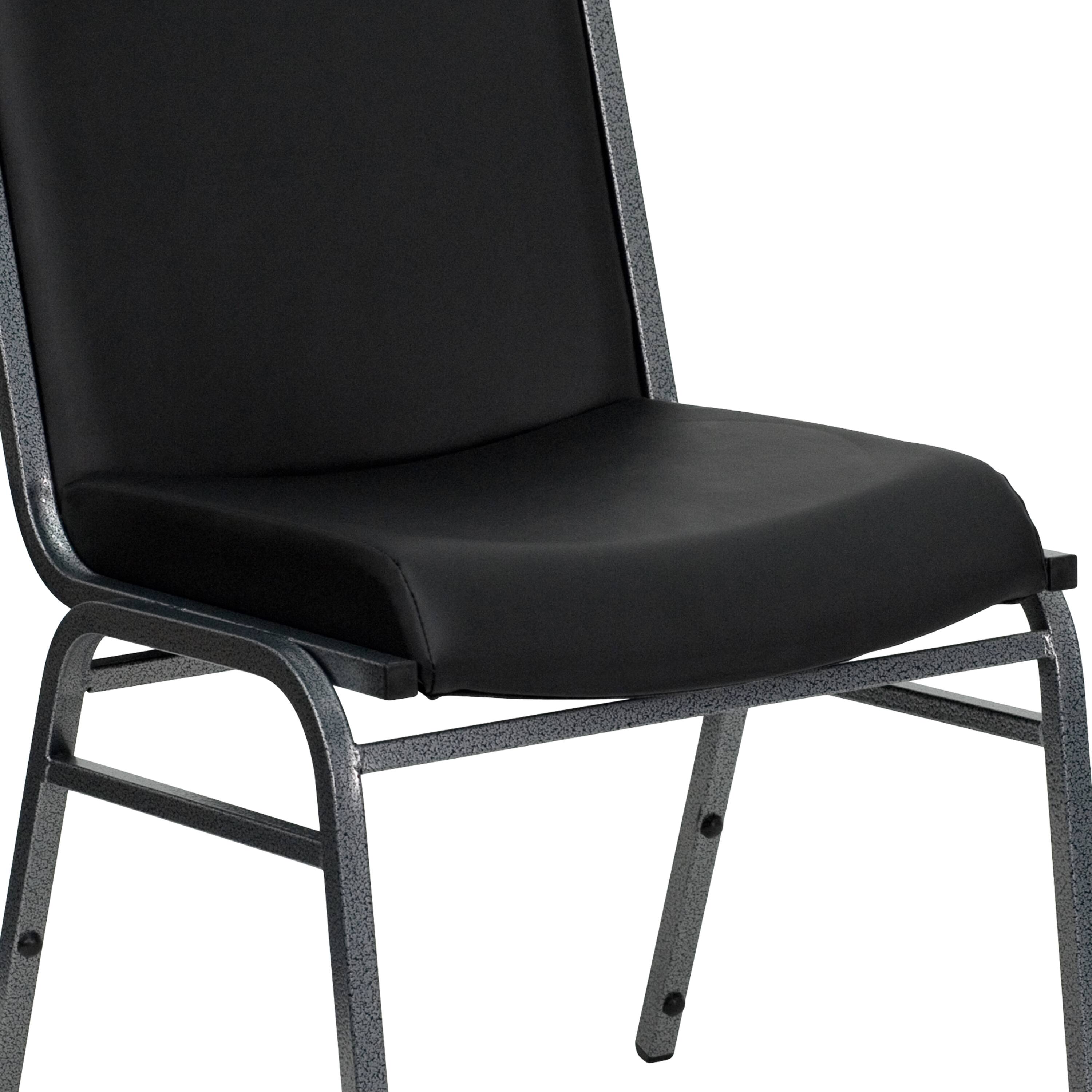 Alt View 9. Emma + Oliver - Heavy Duty Reception/Guest Stack Chair - Black Vinyl.