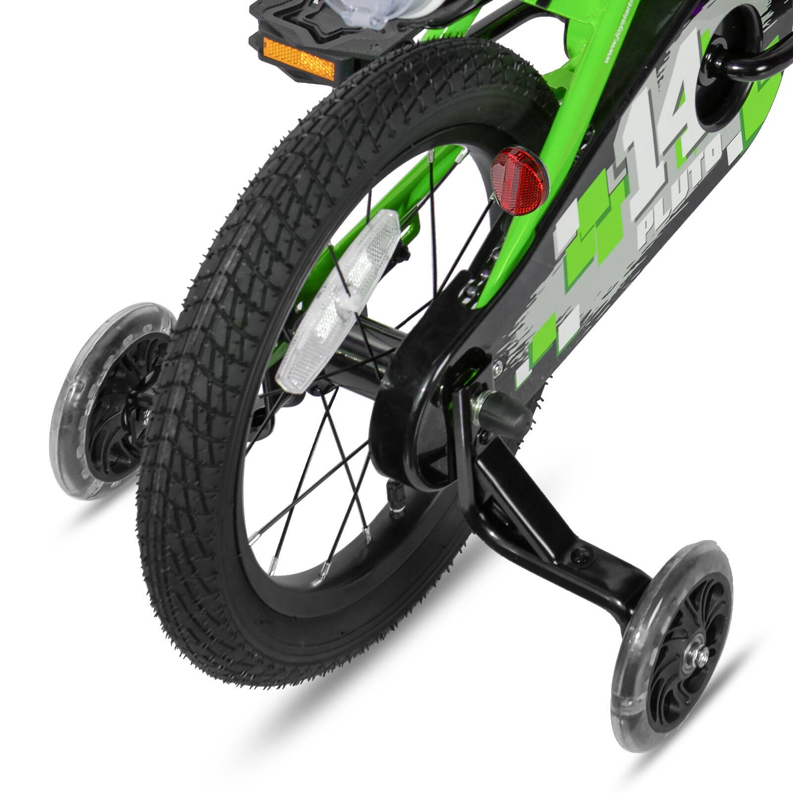 Alt View 4. JOYSTAR - Pluto 12" Kids Bike with Light Up Training Wheels, Kids' Bicycle for Boys Girls Ages 2-4, Children Bikes, Green - Green.