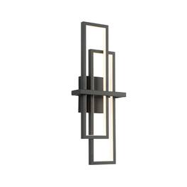 Umeiluce - 24" LED Flush-Mounted Wall Sconces Light Warm Light Switch Dimmable Hardwired - Matte Black