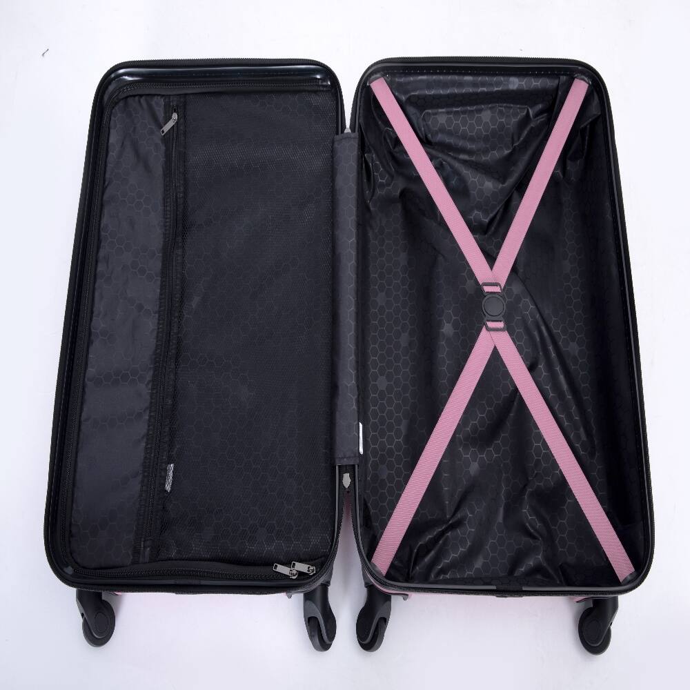 Alt View 8. Ropilly - Ropilly Pink 3 Piece Luggage Set Hardshell Suitcase with Spinner Wheels TSA Lock - Pink.