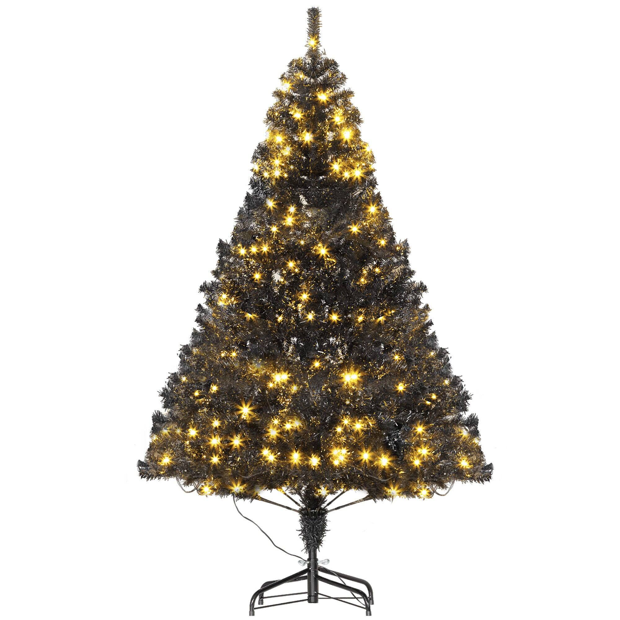 Alt View 5. Hivvago - 6 ft Tall Prelit Christmas Tree Douglas Fir Artificial Christmas Tree with Realistic Branches - Black.