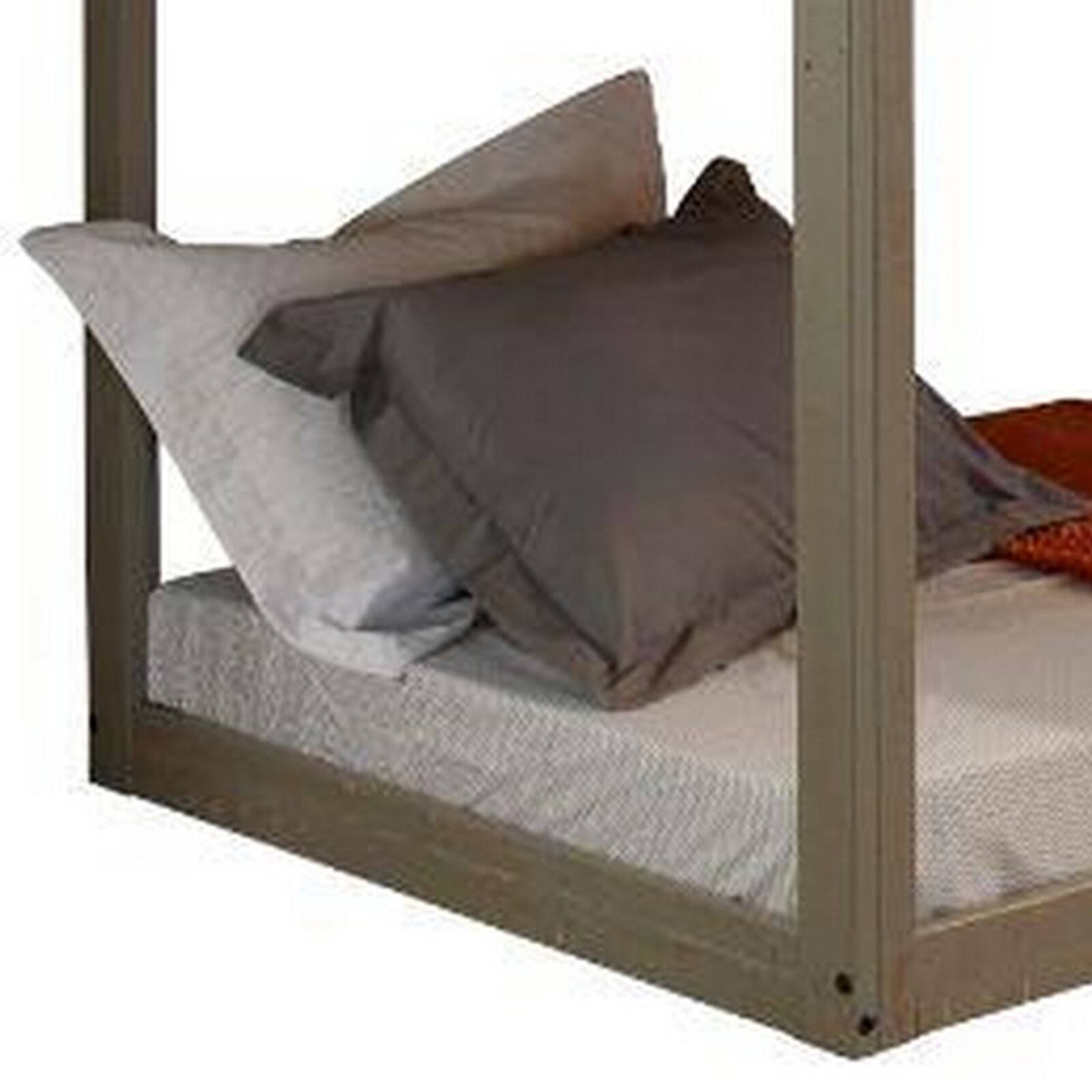 Alt View 1. Manhattan Lane - Twin Size Wooden Bunk Bed with House Design, Brown - Brown.