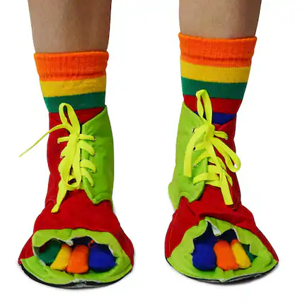 Front. Forum Novelties - Clown Shoes And Toe Sock Costume Set Adult One Size - Red.