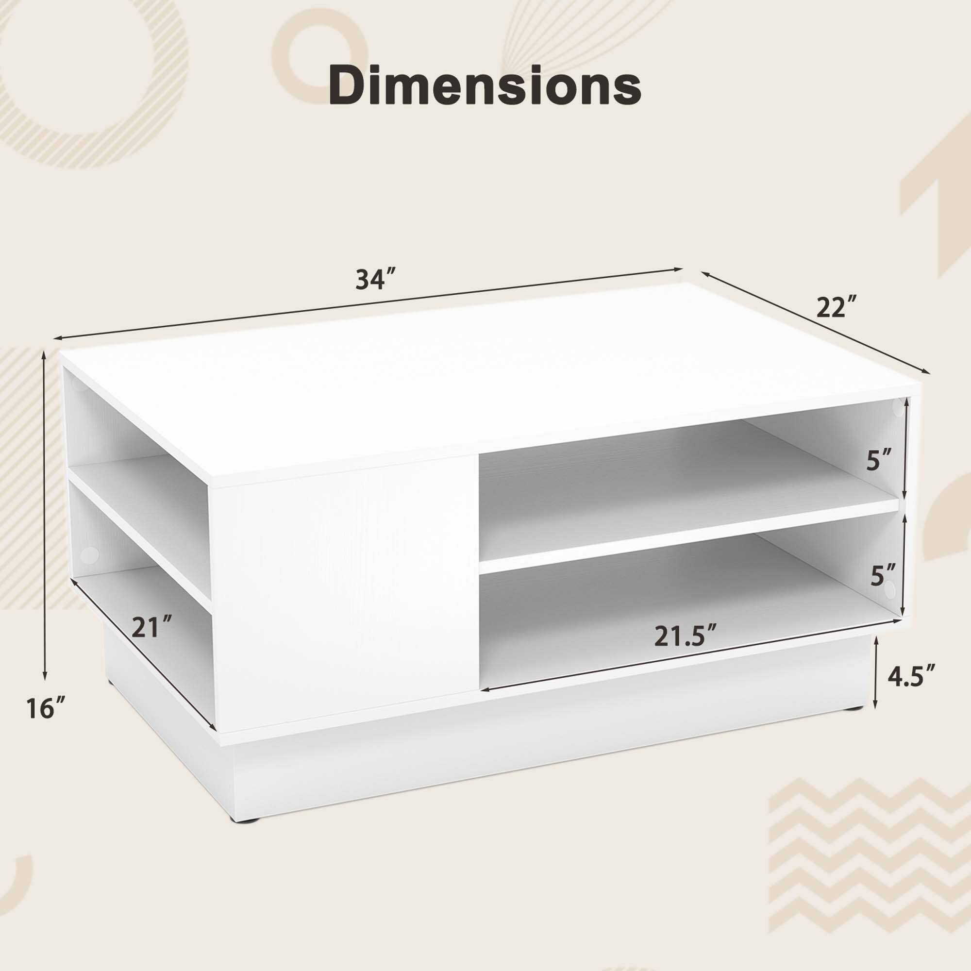 Dimensions: 34" x 22" x 5" x 5" x 16" x 21" x 21.5" x 4.5".
