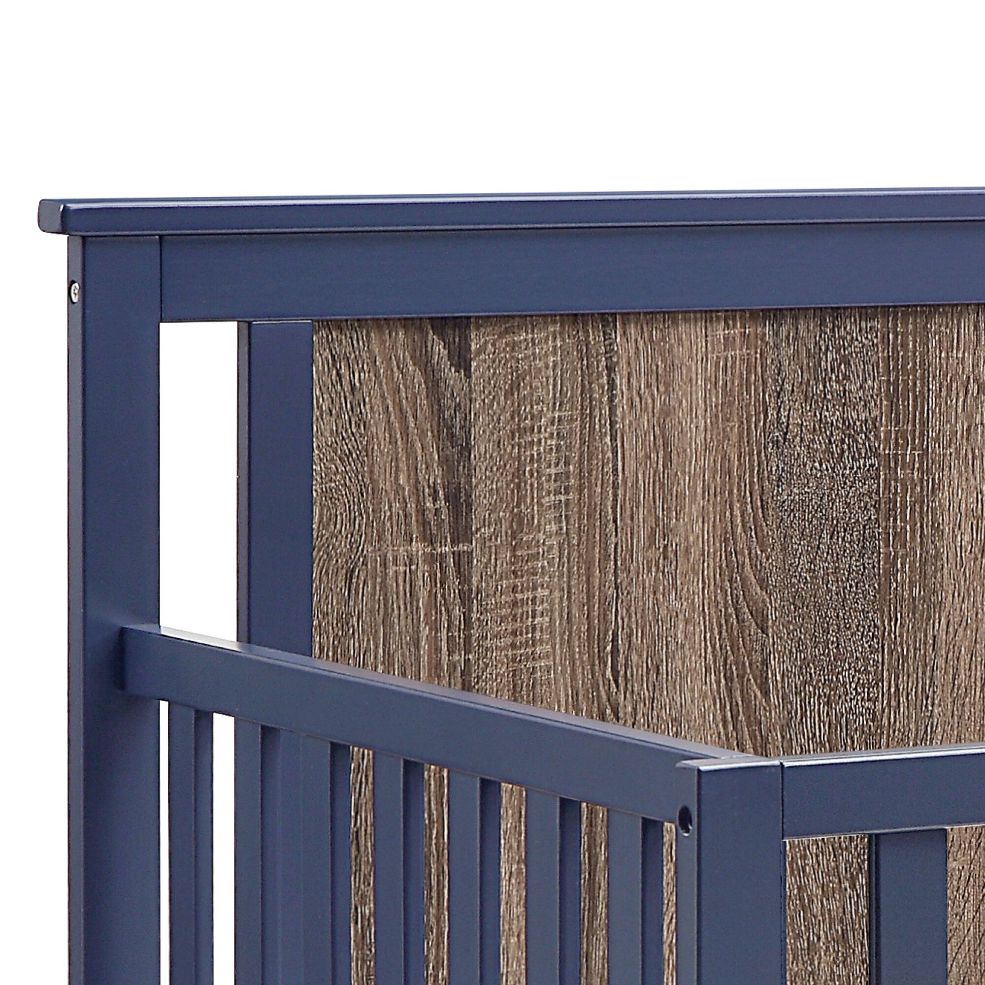 Alt View 6. GOODSILO - 4-in-1 Convertible Crib with Dual-Tone Finish - Adjustable Mattress Heights for Safe Infant Sleeping and Growing - Blue+Brown.