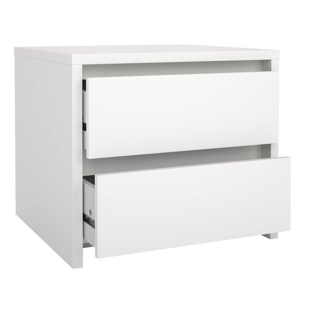 Alt View 1. Tvilum - Next 17-Inch Tall 2-Drawer Nightstand End Table - White.
