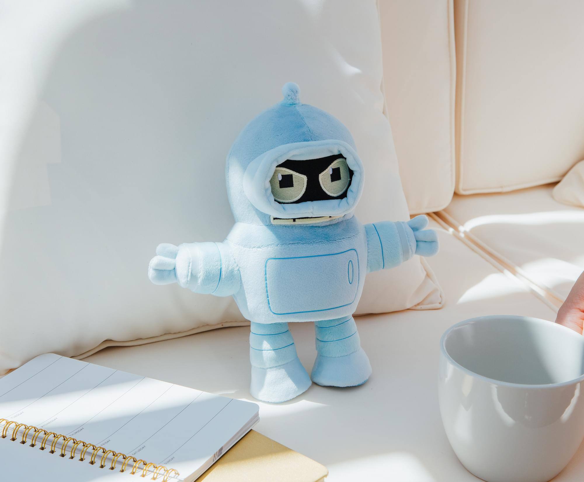 Alt View 4. Toynk - Futurama Angry Bender 8-Inch Chibi Collector Plush Toy - Gray.