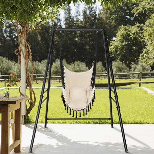 Alt View 9. Winado - 6FT Hanging Chair Stand Only, Heavy-Duty 450LBS Support Hammock Chair Stand for Indoor Outdoor Patio Garden Backyard - Black.