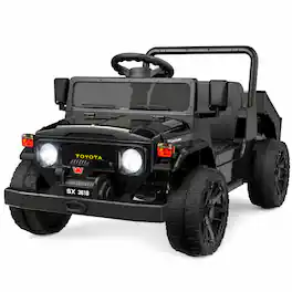 Wisairt - 24V Kids Ride-On Dump Truck, 400W Officially Licensed Toyota FJ45 with Remote - Black