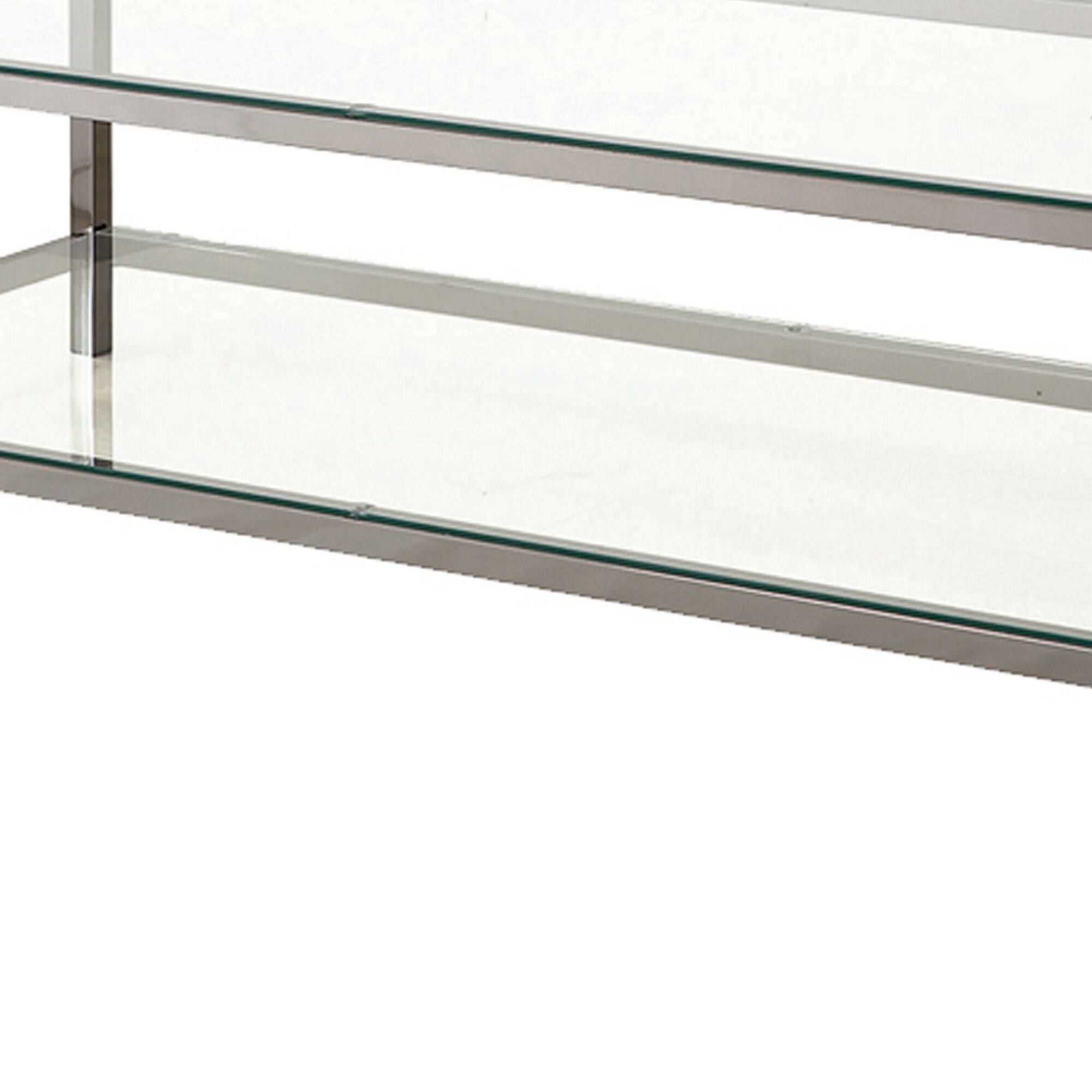 Manhattan Lane Wooden Coffee Table with One Open Shelf Silver - Best Buy