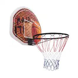 Ecooso - Wall Mounted Basketball Hoop with Fan-Shaped Backboard and Rim - Multicolor